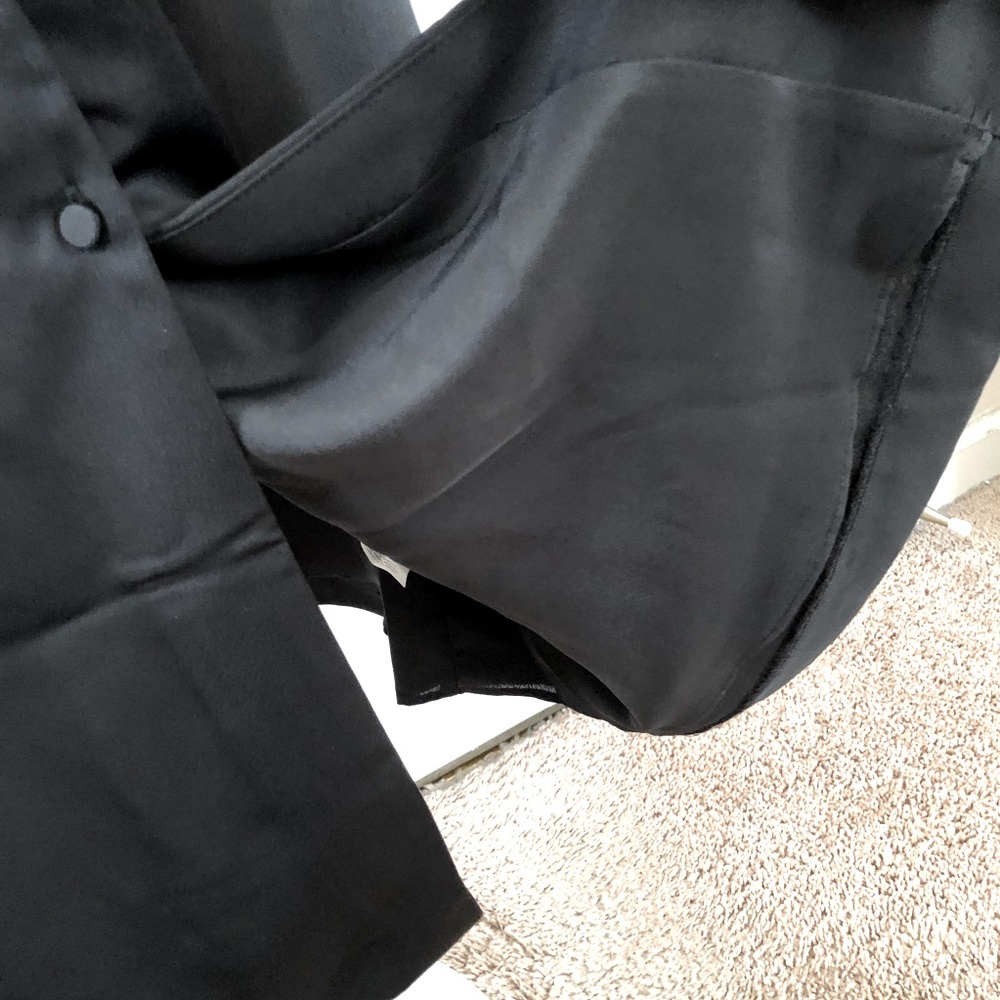 J Crew A-line Black Long Sleeve Satin Midi Dress - Picture 10 of 13
